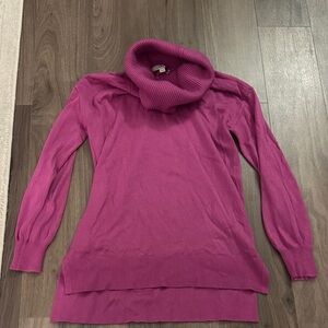 LOFT Fuchsia Cowl Neck Sweater